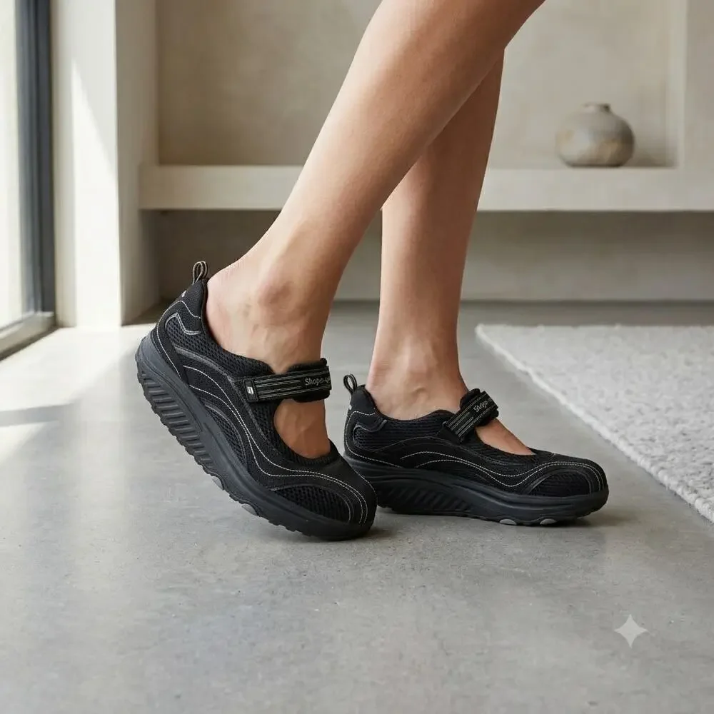 Skechers Shape Ups SN 11807 Women's Size 9 Mary Jane Walk Toning Shoes Black